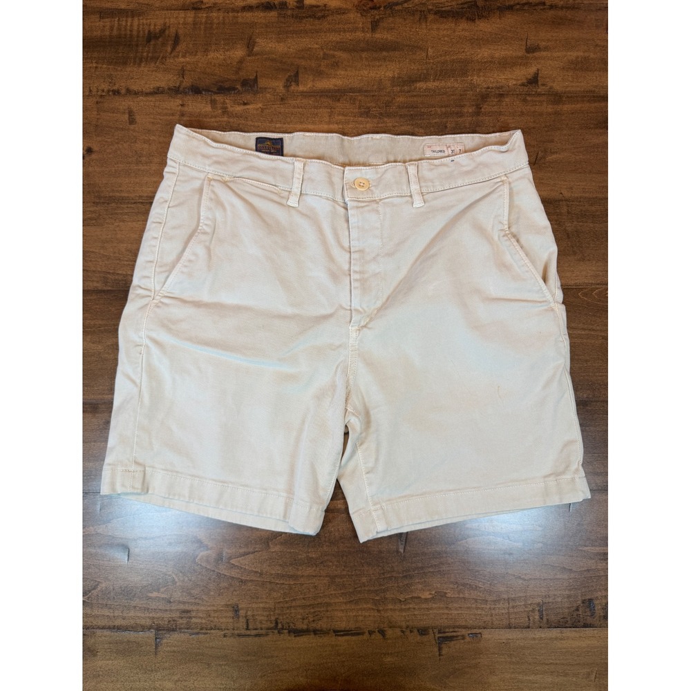 Faherty Coastline Premium Chino Shorts Mens 31 Tailored Fit Khaki Tan Twill